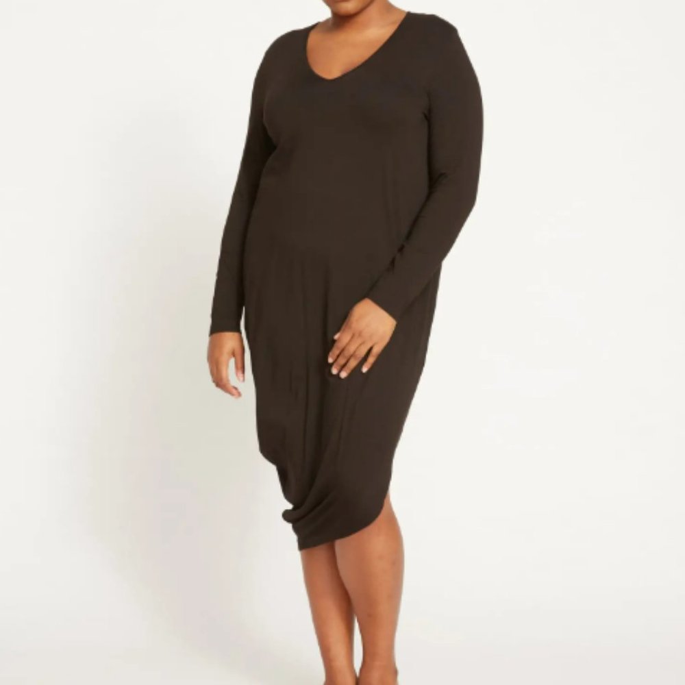 Iconic Long Sleeve V-Neck Geneva Dress Size S (14-16)